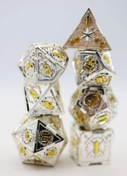 7 Die Set:  Crossed Swords: Holy Sword - Metal RPG Dice Set