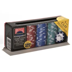 Bicycle Poker Chips: 8 Gram Clay with Tray (100)